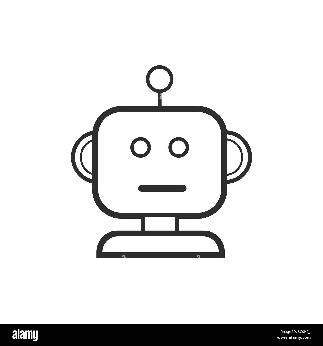 Logo vettore icona robot con sfondo bianco. Logo Inspirational, icona Smart Artificial Assistant for Automation, Machine Learning e attività digitali Illustrazione Vettoriale