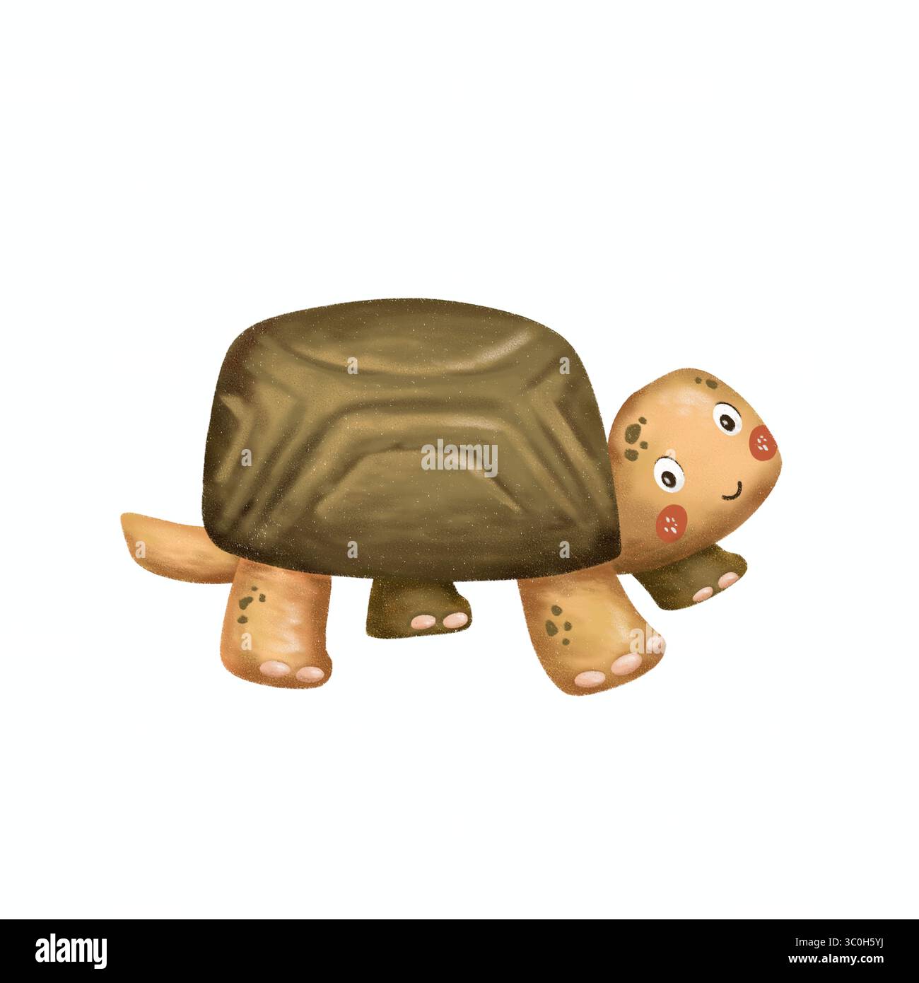 un'affascinante illustrazione di tartarughe animate isolata. perfetto per design per bambini, arredamento per bambini e stampe digitali divertenti Foto Stock