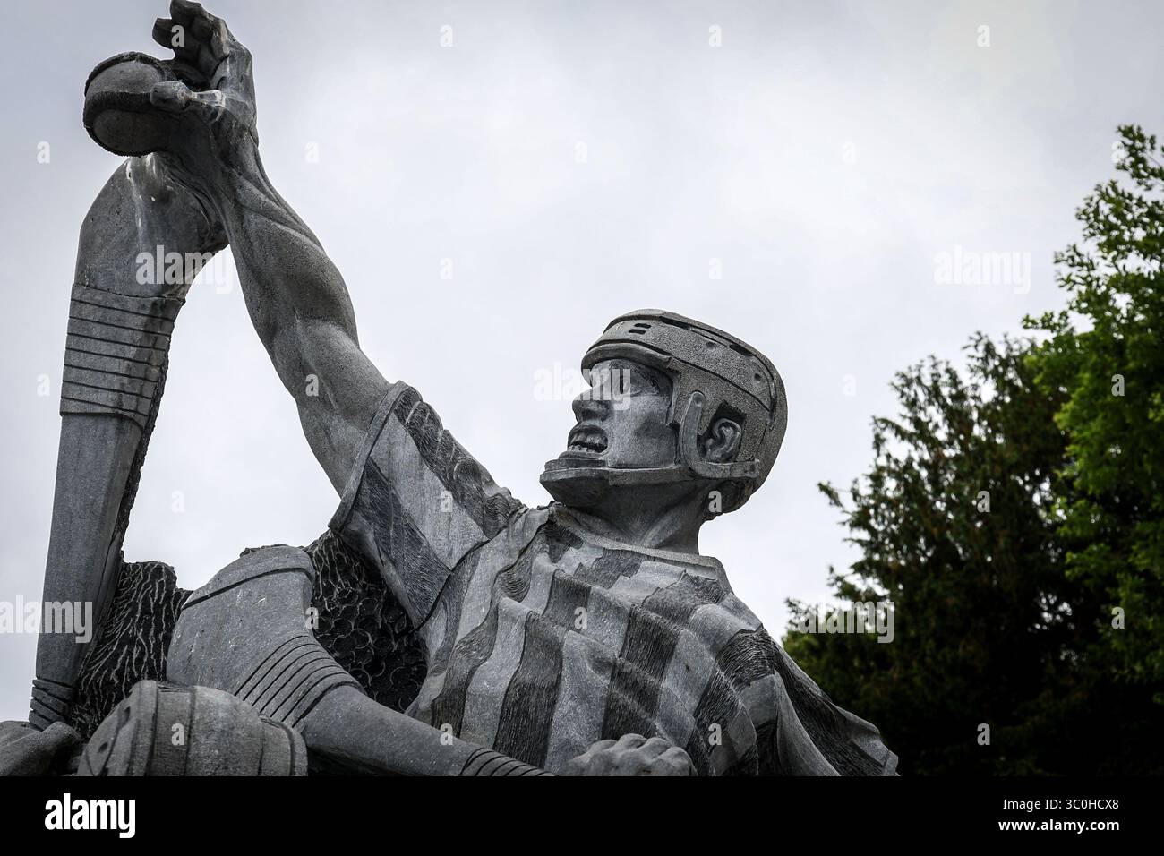 scultura di lancio a kilkenny Foto Stock