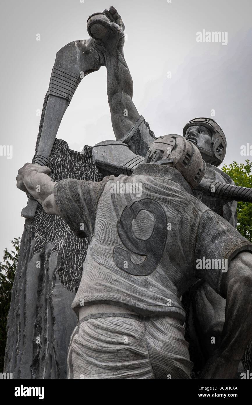scultura di lancio a kilkenny Foto Stock