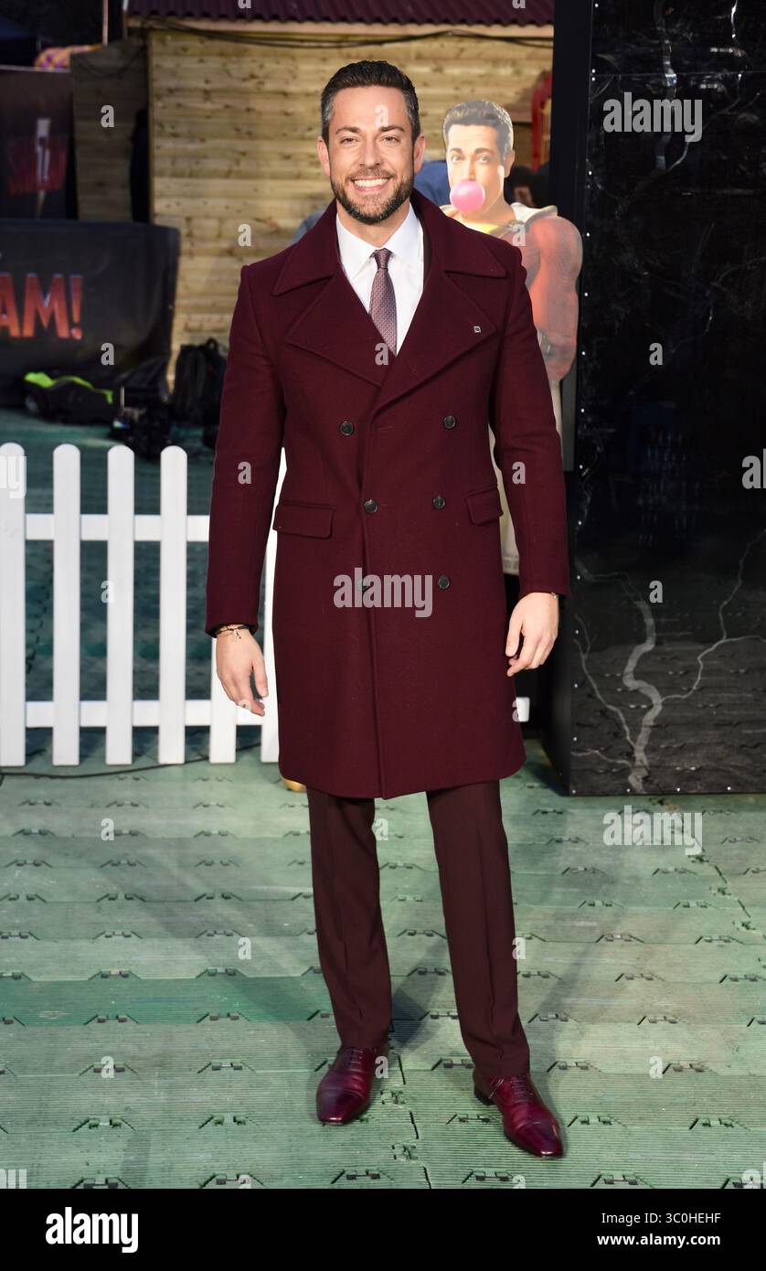 Zachary Levi, Shazam Funfair Launch, Bernie Spain Gardens, South Bank, Londra, REGNO UNITO Foto Stock