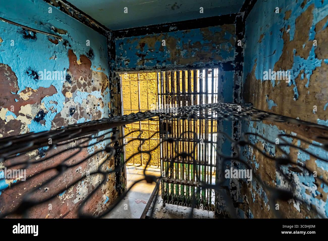 L'Ohio State Reformatory di Mansfield, Ohio, costruito tra il 1886 e il 1910, è una prigione storica famosa per il suo ruolo nella Shawshank Redemption ed è ora un'attrazione turistica. Foto Stock