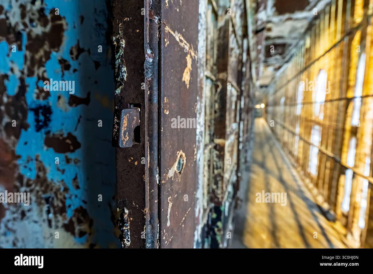 L'Ohio State Reformatory di Mansfield, Ohio, costruito tra il 1886 e il 1910, è una prigione storica famosa per il suo ruolo nella Shawshank Redemption ed è ora un'attrazione turistica. Foto Stock