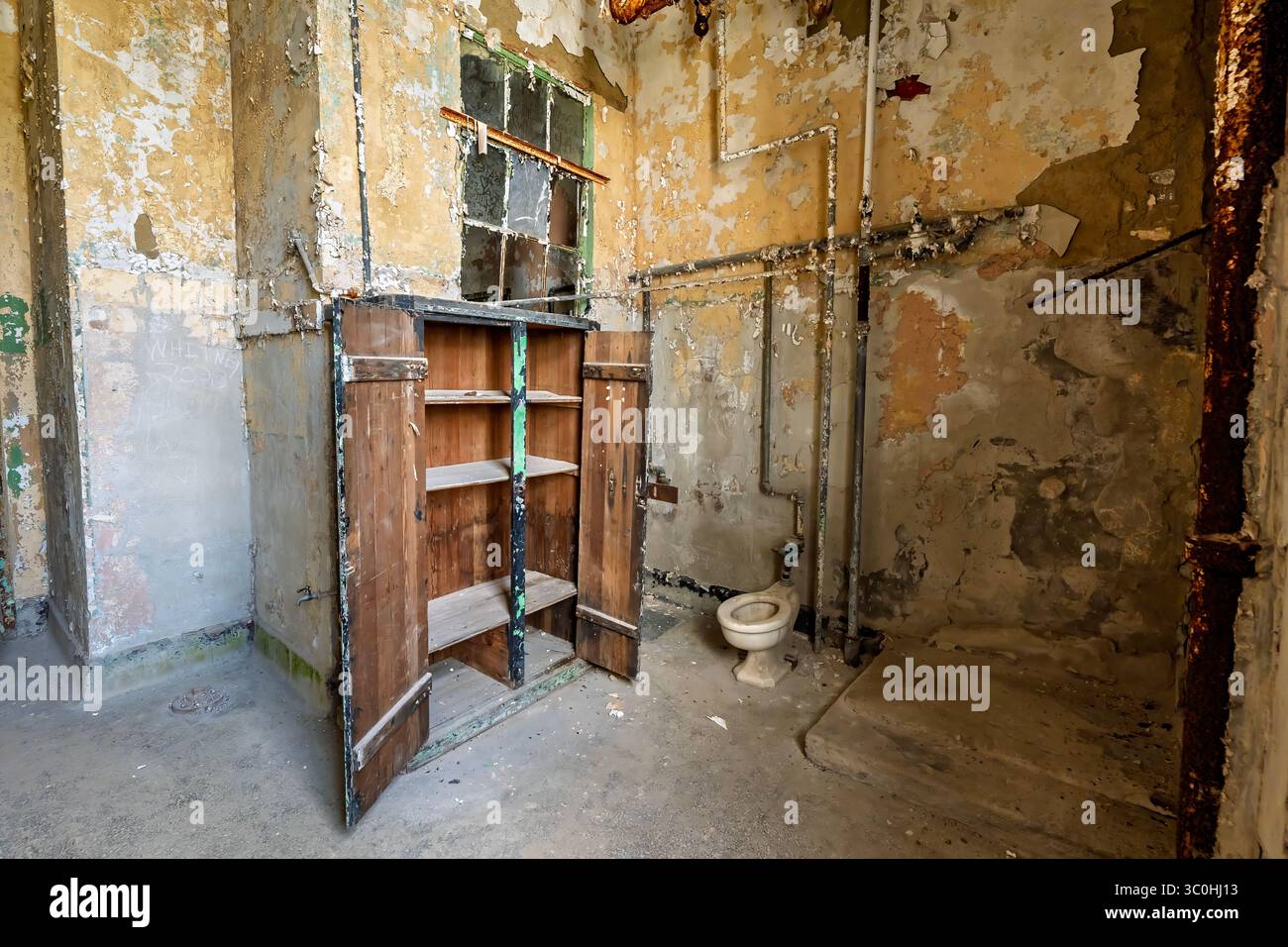 L'Ohio State Reformatory di Mansfield, Ohio, costruito tra il 1886 e il 1910, è una prigione storica famosa per il suo ruolo nella Shawshank Redemption ed è ora un'attrazione turistica. Foto Stock