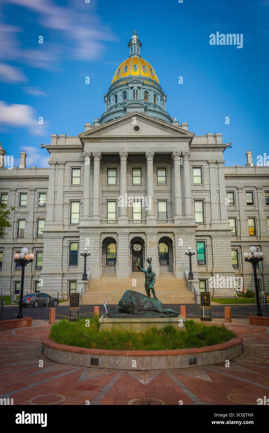 Vista orientale dell'edificio del campidoglio di Denver, Colorado Foto Stock