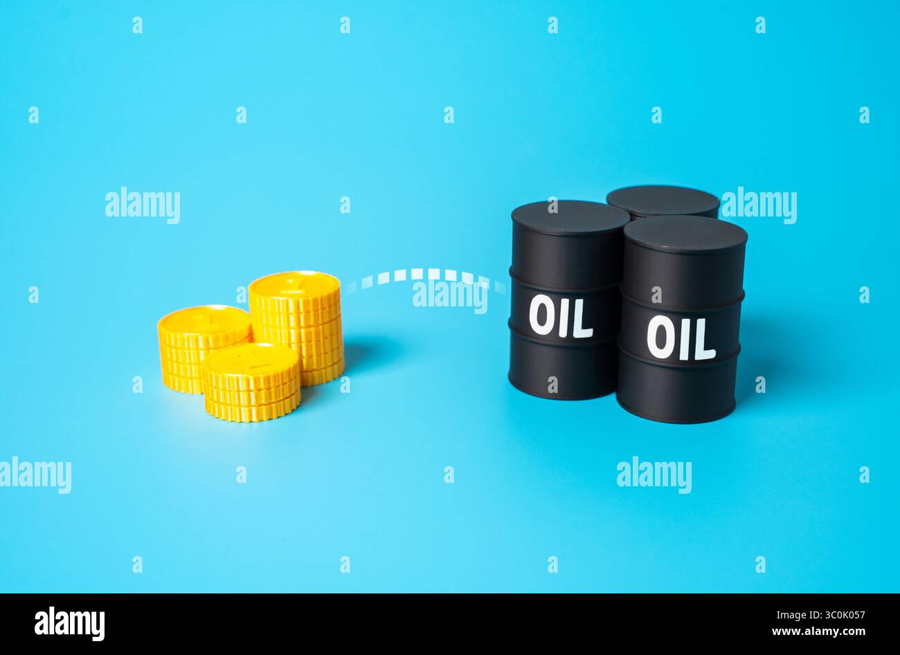 Guadagni sull'olio. Future. Strategie di investimento, influenze geopolitiche. Ruolo delle materie prime energetiche nei portafogli finanziari globali e negli indici azionari. Foto Stock