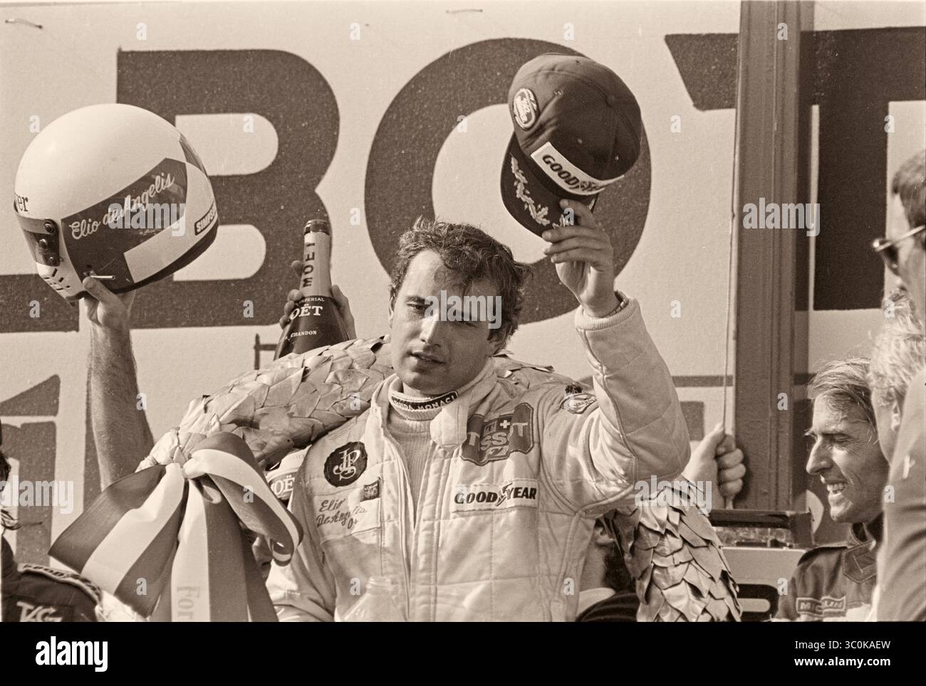 1982 Elio de Angelis - JPS Lotus 91 Cosworth - F1 Gran Premio d'Austria - Österreichring - Imacon Original negative Scan Foto Stock