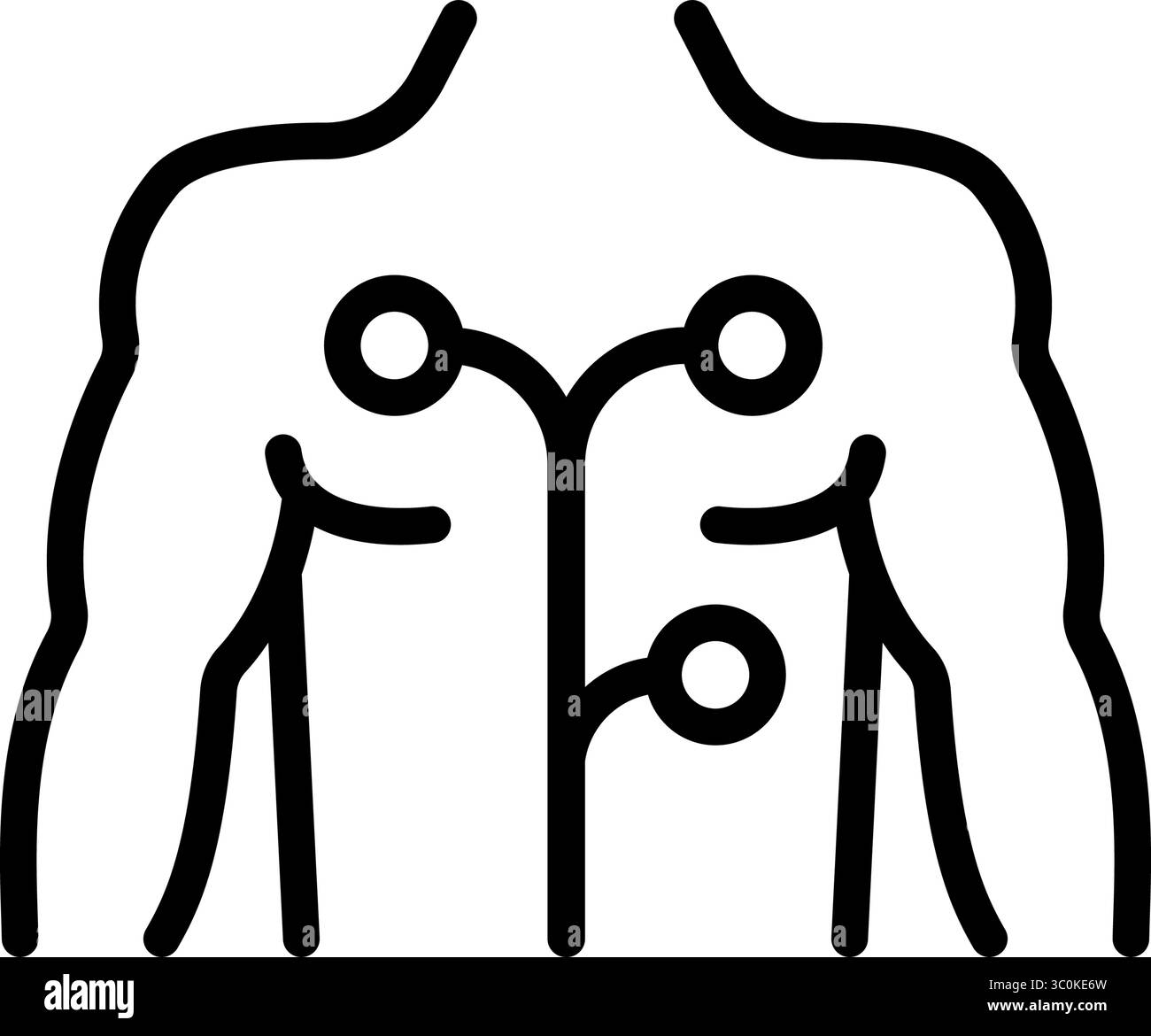 Icona profilo vettoriale della schermata ECG. Monitor ECG portatile. Sistema ECG dinamico. Analizzatore digitale della frequenza cardiaca e sistema registratore. Simbolo medico isolato su Illustrazione Vettoriale