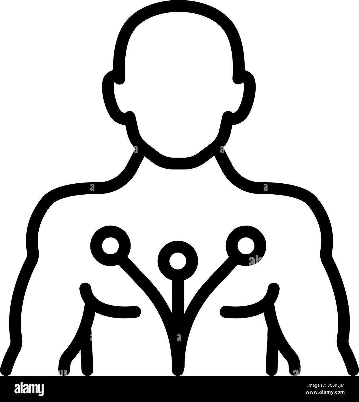Icona profilo vettoriale della schermata ECG. Monitor ECG portatile. Sistema ECG dinamico. Analizzatore digitale della frequenza cardiaca e sistema registratore. Simbolo medico isolato su Illustrazione Vettoriale
