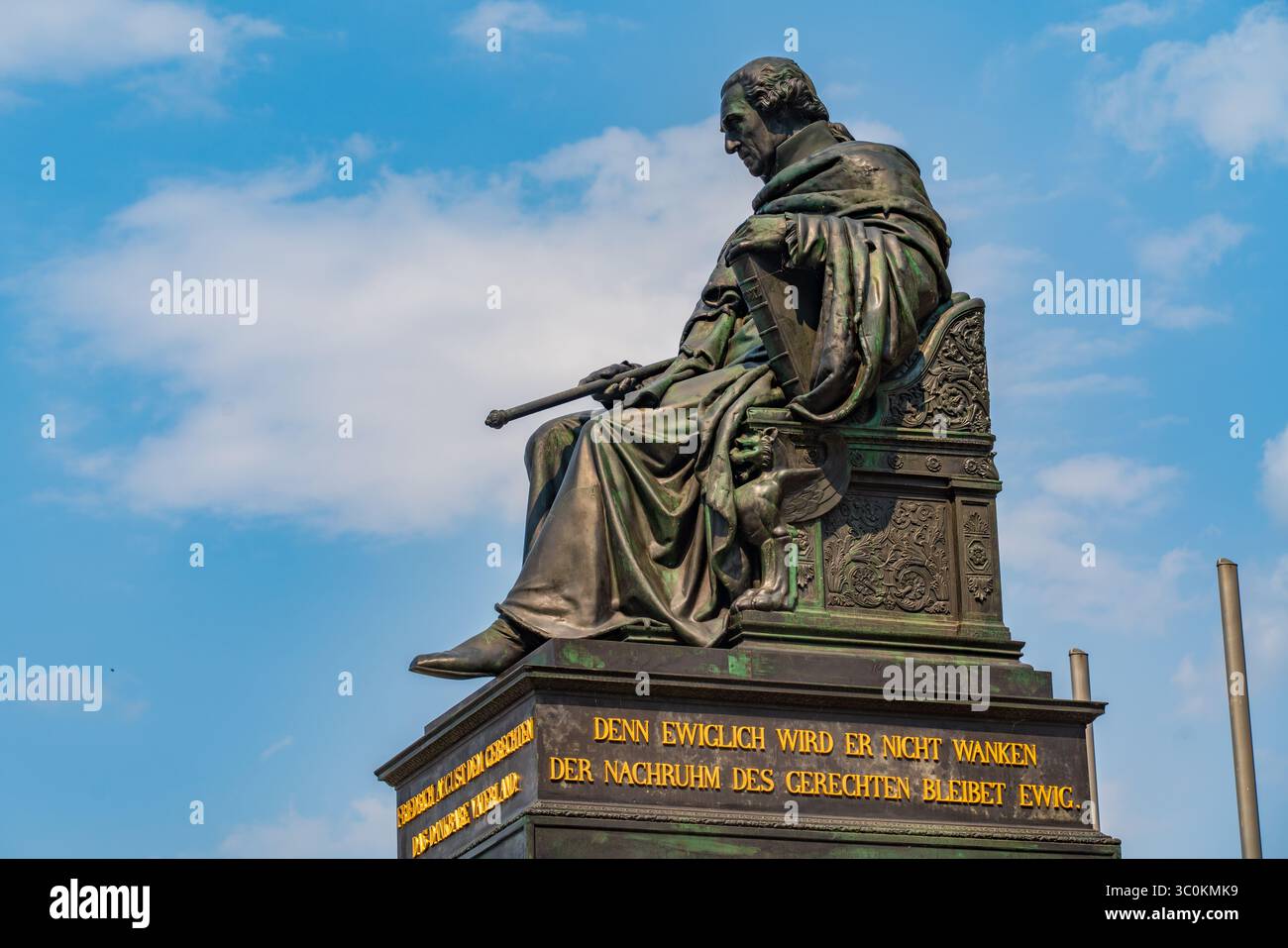 Denkmal Friedrich August dem Gerechten, una statua di Federico Augusto, re di Sassonia, a Dresda, Germania Foto Stock