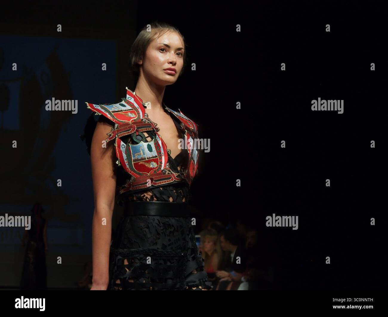 25 aprile 2017 - Lima, Lima, Perù - il design di Ani Alvarez Calderon nel festival Lima Fashion Week 2017 (LIFWEEK 2017). L'evento mostra i migliori designer peruviani per la stagione autunno-inverno 2017 dal 25 al 28 aprile presso il Centro Congressi di Lima. (Immagine di credito: © Carlos Garcia Granthon/ZUMA Wire) Foto Stock