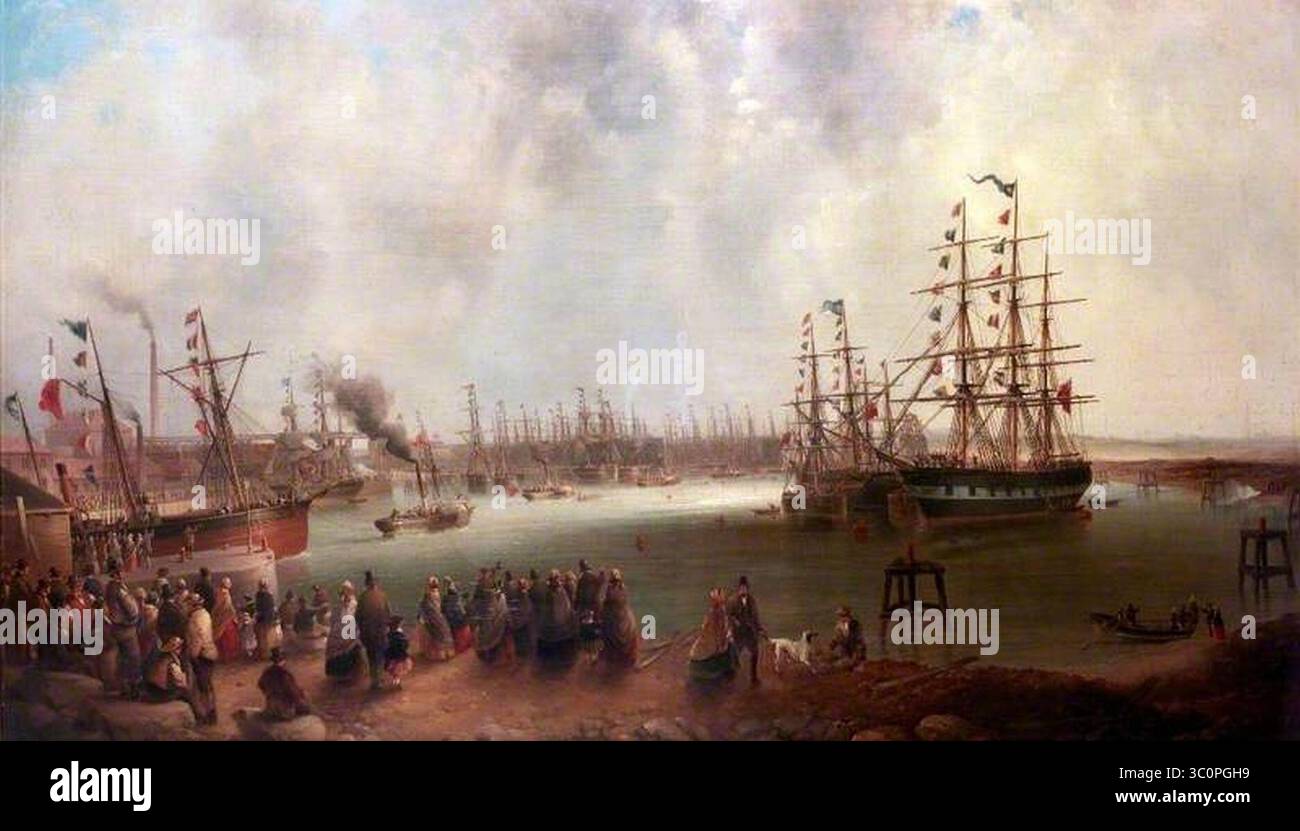 Mark Thompson (1812-1875) - l'apertura di Tyne Dock Foto Stock