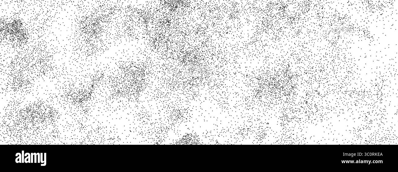 Grana sabbiosa astratta. Rumore di fondo a grana stipata. Rivestimento antipolvere in polvere. Grunge sfondo in pietra punteggiata. Trama grintosa con punti vettoriali. Macchie di sabbia, macchie, carta da parati in granuli Illustrazione Vettoriale