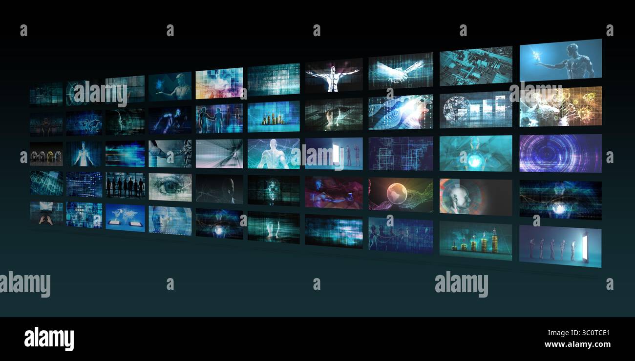 Contenuto multimediale digitale consegna online come arte Foto Stock