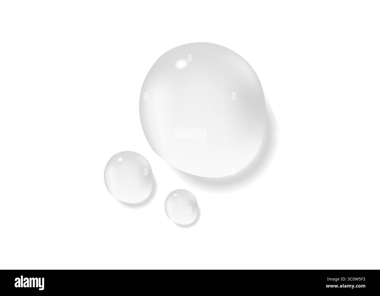 Una goccia di gel o siero idratante su un prodotto cosmetico di fondo bianco per la cura della pelle Foto Stock