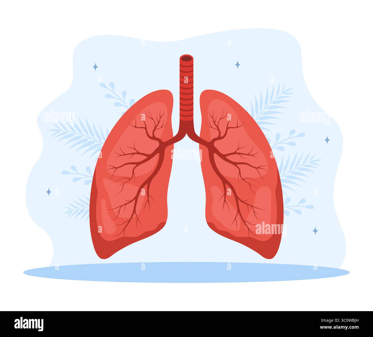 Concetto di polmonologo. Diagnosi e trattamento medico dei polmoni. Malattie dell'apparato respiratorio e assistenza sanitaria. Illustrazione del vettore piatto Illustrazione Vettoriale