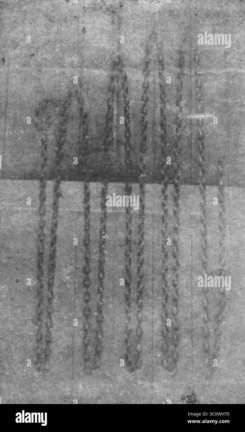 Catena metallica utilizzata dalla compagnia Amazzonica peruviana per incatenare i nativi. Foto Stock