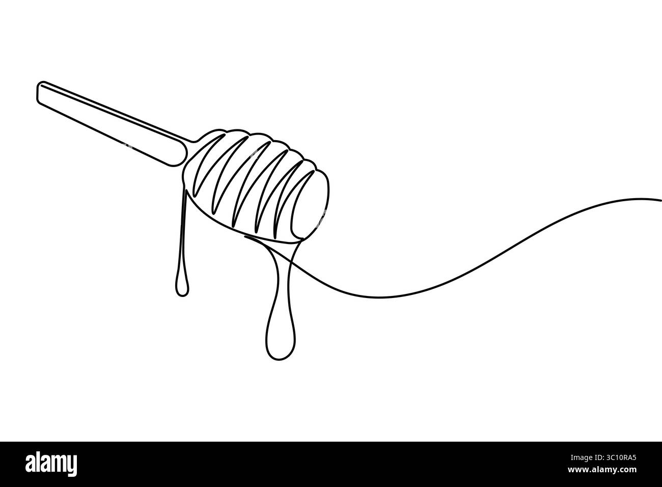 Il disegno continuo di una linea del penetratore miele isola l'illustrazione vettoriale del contorno Illustrazione Vettoriale