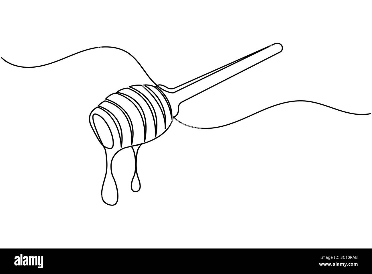 Il disegno continuo di una linea del penetratore miele isola l'illustrazione vettoriale del contorno Illustrazione Vettoriale
