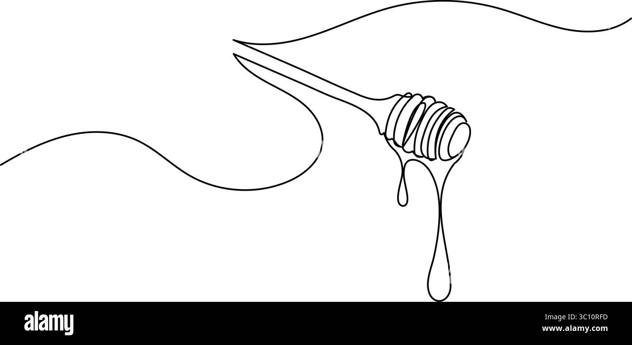 Il disegno continuo di una linea del penetratore miele isola l'illustrazione vettoriale del contorno Illustrazione Vettoriale