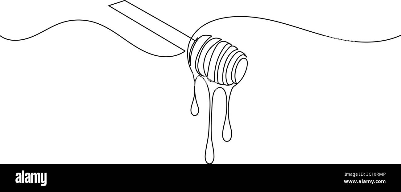 Il disegno continuo di una linea del penetratore miele isola l'illustrazione vettoriale del contorno Illustrazione Vettoriale