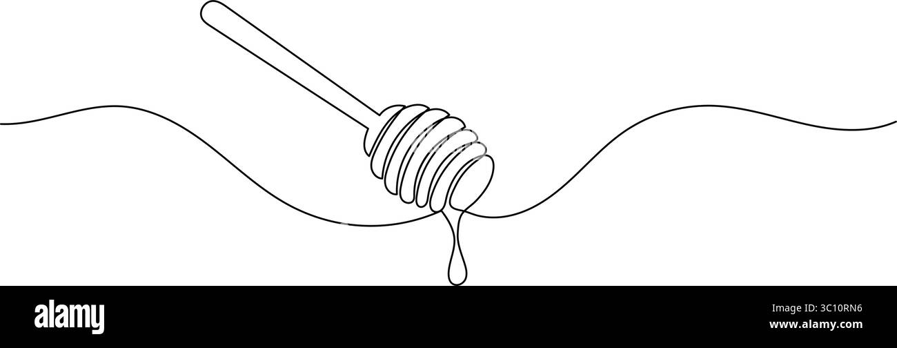 Il disegno continuo di una linea del penetratore miele isola l'illustrazione vettoriale del contorno Illustrazione Vettoriale