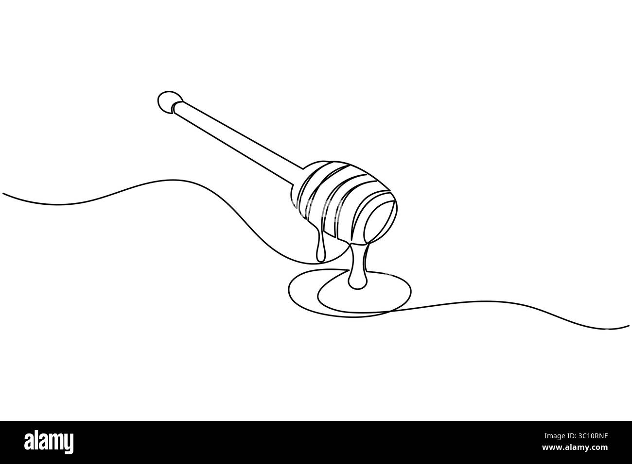 Il disegno continuo di una linea del penetratore miele isola l'illustrazione vettoriale del contorno Illustrazione Vettoriale