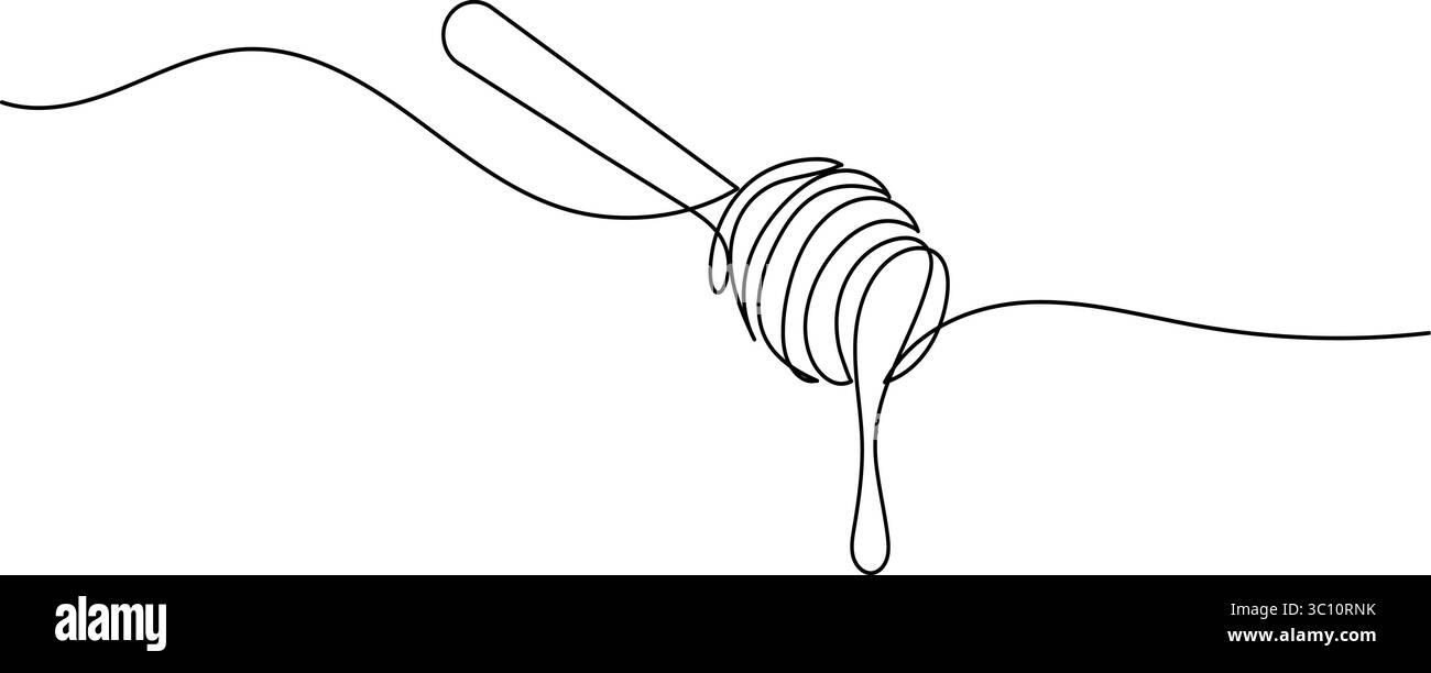Il disegno continuo di una linea del penetratore miele isola l'illustrazione vettoriale del contorno Illustrazione Vettoriale