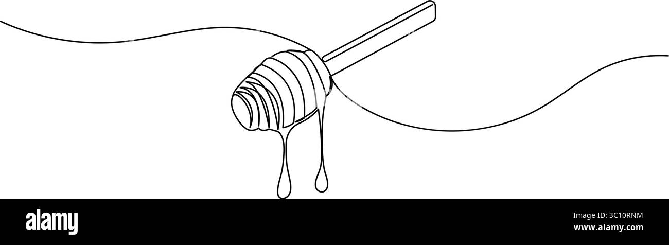 Il disegno continuo di una linea del penetratore miele isola l'illustrazione vettoriale del contorno Illustrazione Vettoriale