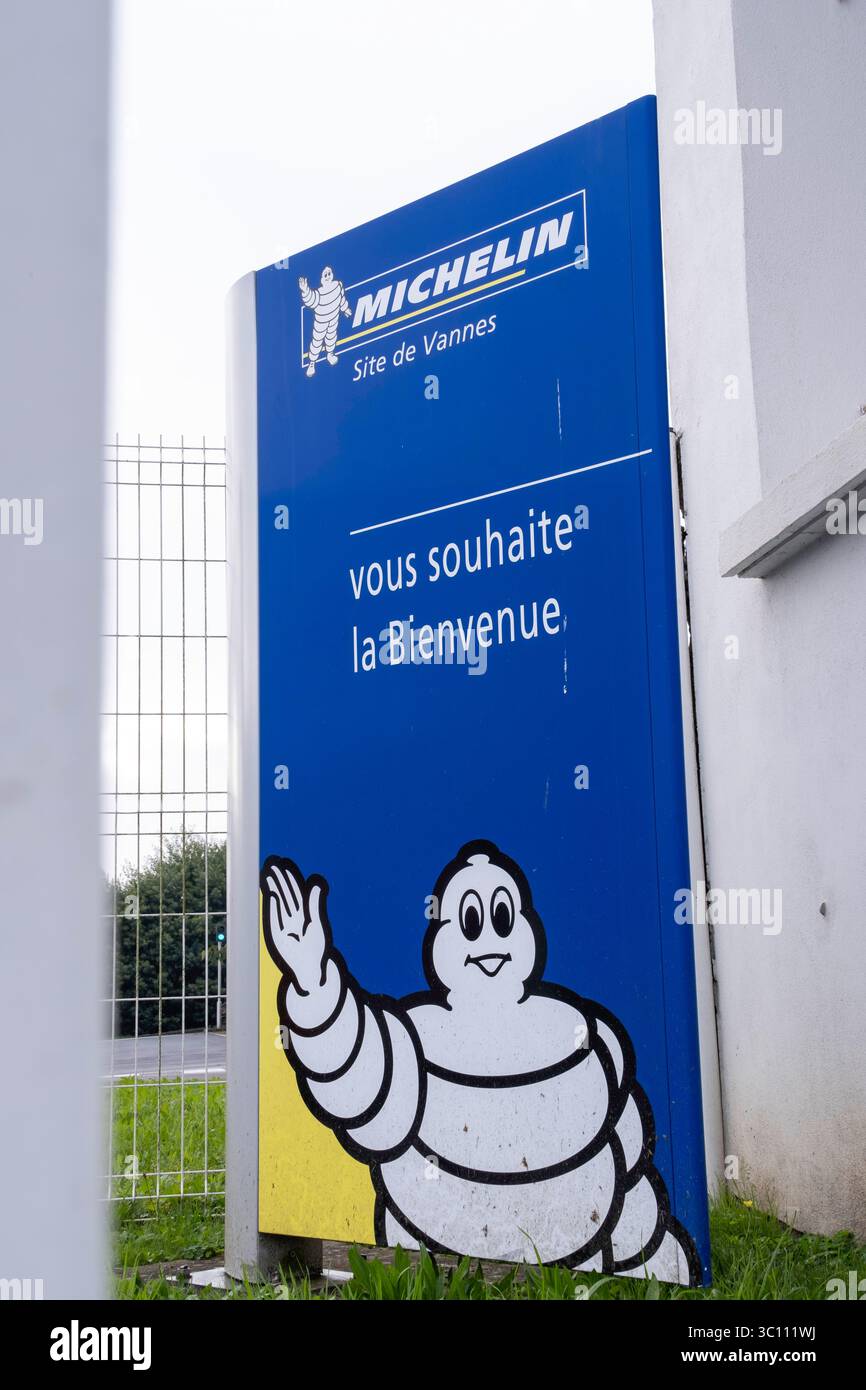 Sito della produzione Michelin a Vannes (Bretagna, Francia nord-occidentale). Il gruppo Michelin ha annunciato la chiusura del suo pla Vannes e Cholet Foto Stock