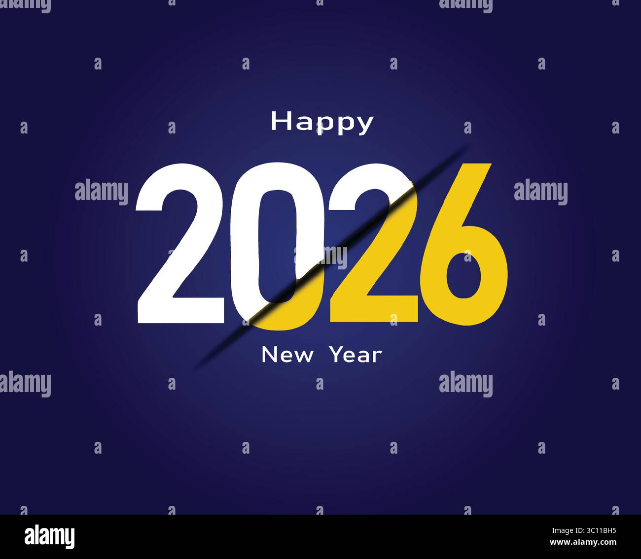 Felice anno nuovo, 2026 felice anno nuovo con numeri dorati di lusso e buon Natale, ti auguriamo un felice anno nuovo 2026. Design del poster 2026. Illustrazione Vettoriale