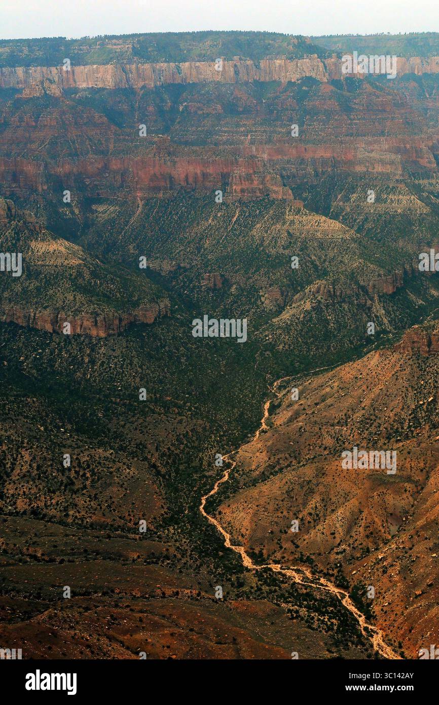Veduta aerea nel tardo pomeriggio nel Grand Canyon Arizona Foto Stock