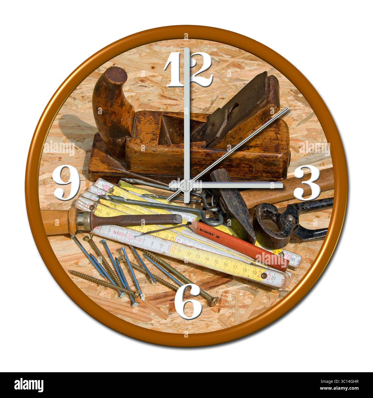 Gli strumenti di Carpenter in un collage Foto Stock