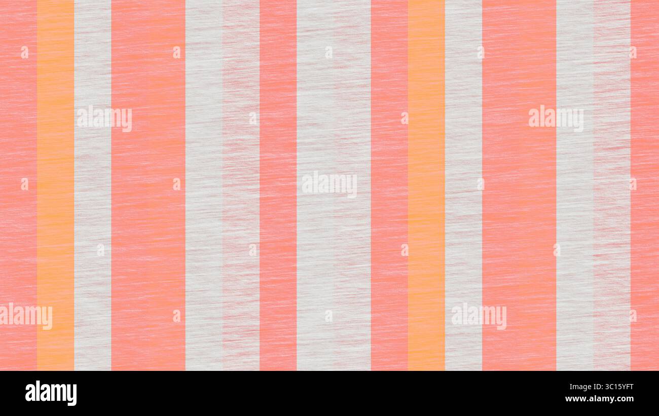 Corallo caldo e tessuto a righe verticali neutro per progetti di design di tessuti e moda moderni Foto Stock