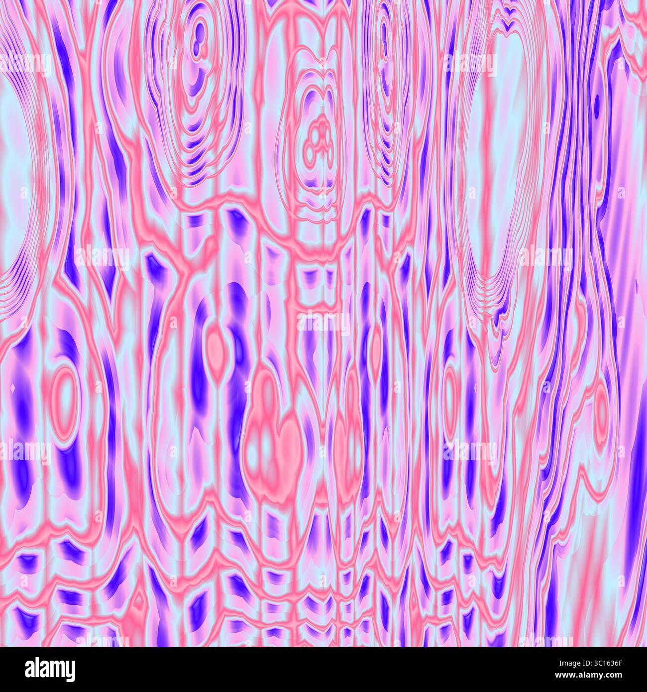 Texture digitale Fractal rosa e viola con simmetria liquida – sfondo geometrico astratto per progetti visivi creativi Foto Stock