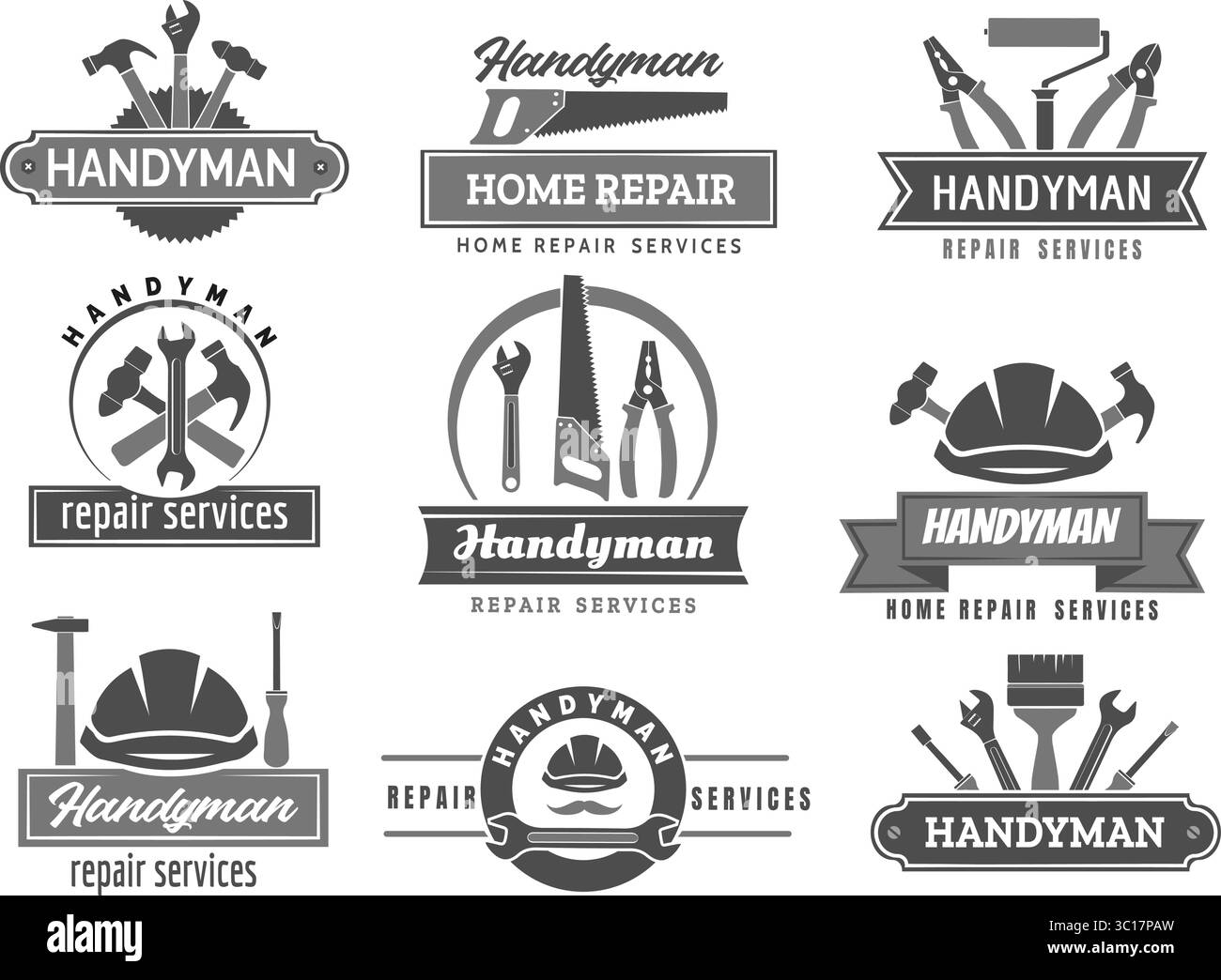 Set di logo Handyman Illustrazione Vettoriale