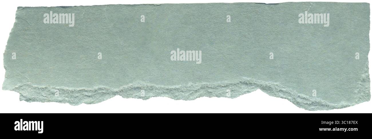 Cartone strappato blu. Foglio di cartone realistico con effetto increspato. Carta strappata blu chiaro, bordo ruvido con bordi strappati per il collage Foto Stock