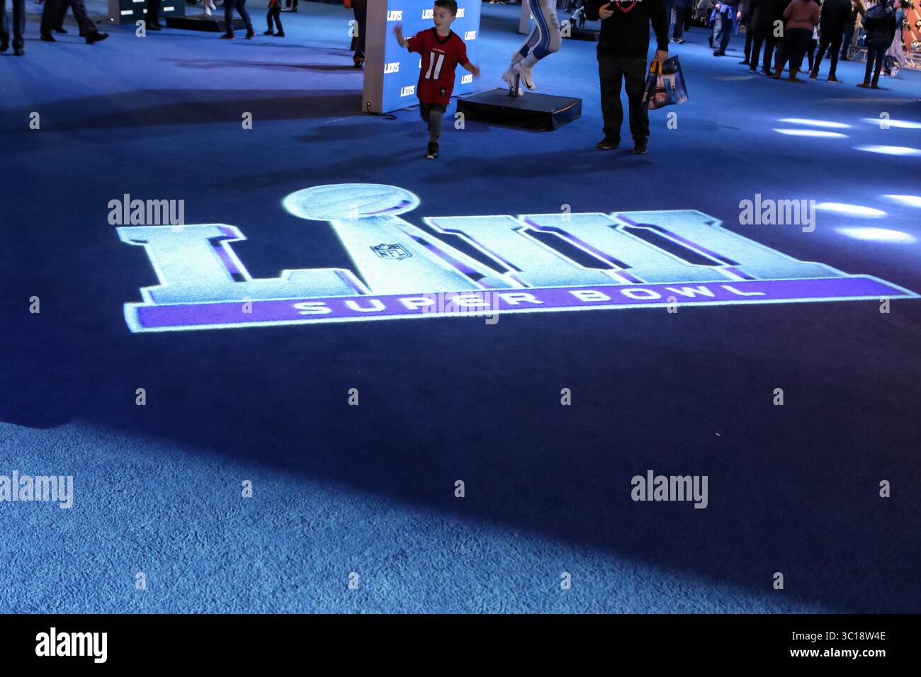 1° febbraio 2019 Atlanta, GA..Game Week con esperienza NFL al Super Bowl LIII al Georgia World Congress Center di Atlanta, GA, il 1° febbraio 2019. (Foto di Jevone Moore)(immagine di credito: &Copy; Jevone Moore/CSM via ZUMA Wire) Foto Stock