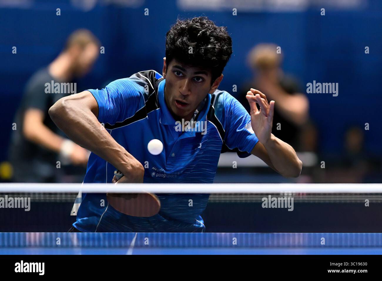 Essen, Germania. 22 luglio 2025. Rhine-Ruhr 2025 FISU Games - Tischtennis am 22.07.2025 in der Messe Essen in Essen Herren Einzel: SID Naresh ( USA ) foto: Revierfoto crediti: ddp media GmbH/Alamy Live News Foto Stock