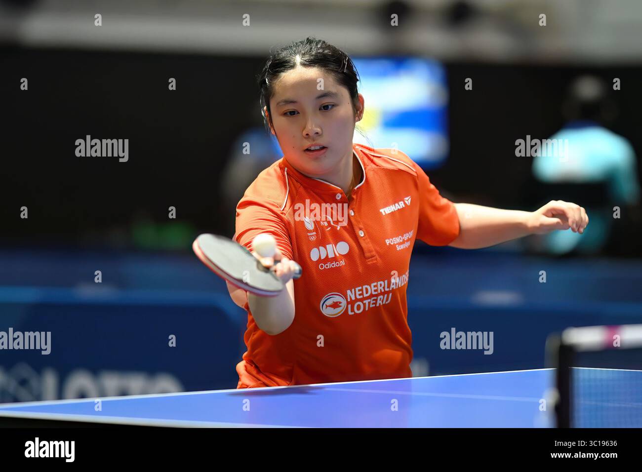 Essen, Germania. 22 luglio 2025. Rhine-Ruhr 2025 FISU Games - Tischtennis am 22.07.2025 in der Messe Essen in Essen Damen Einzel: Shuohan Men ( NED ) foto: Revierfoto crediti: ddp media GmbH/Alamy Live News Foto Stock