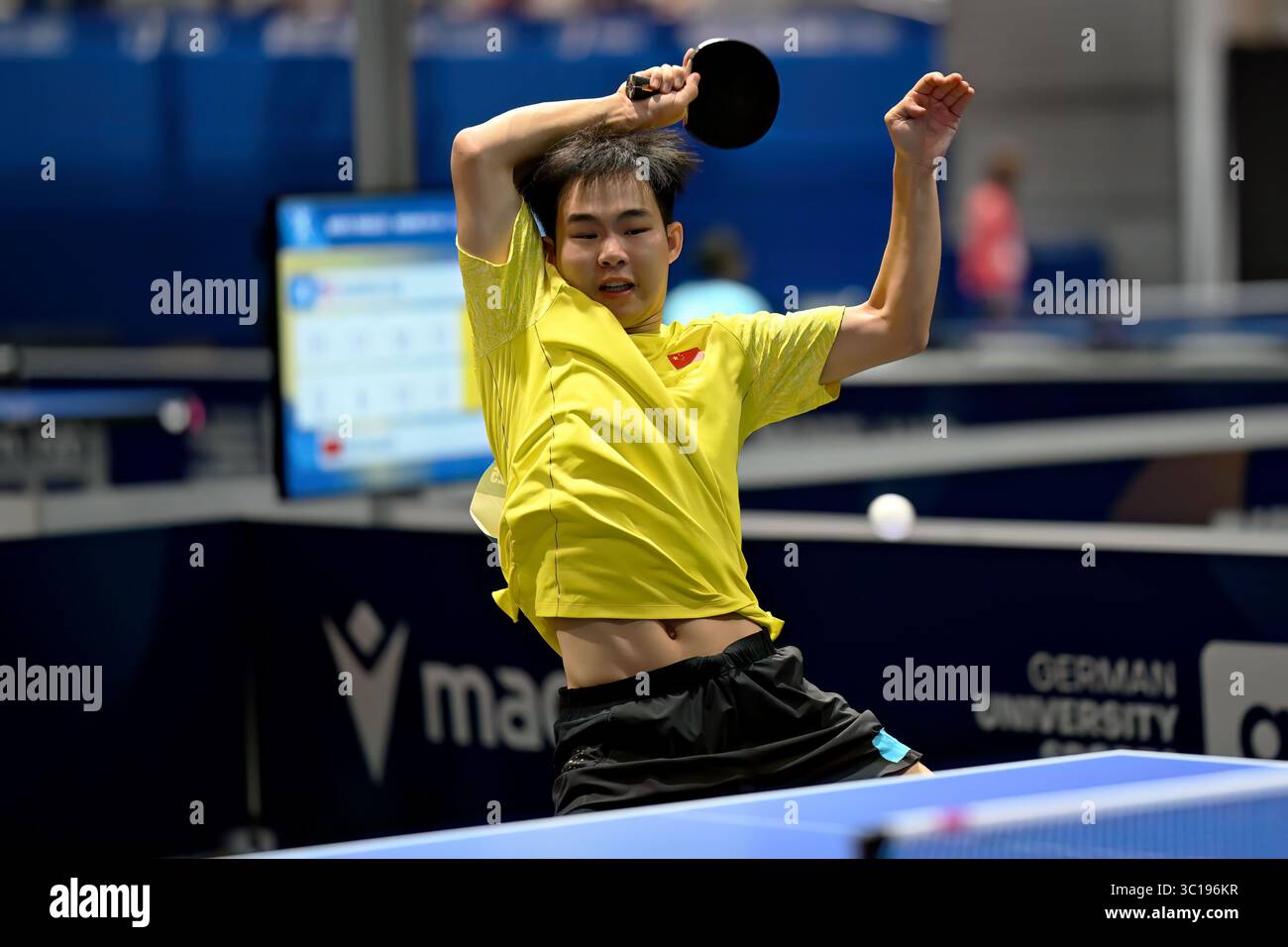 Essen, Germania. 22 luglio 2025. Rhine-Ruhr 2025 FISU Games - Tischtennis am 22.07.2025 in der Messe Essen in Essen Herren Einzel: Zeng Beixun ( CHN ) foto: Revierfoto crediti: ddp media GmbH/Alamy Live News Foto Stock