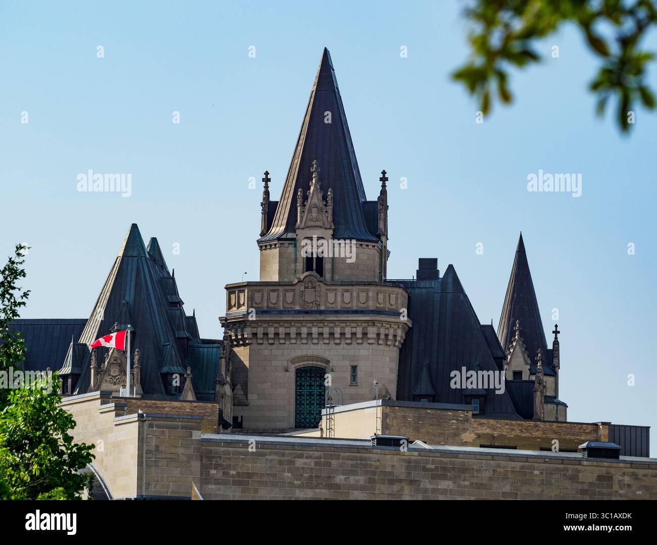 Vista sul tetto dello Chateau Laurier, Ottawa, Ontario, Canada Foto Stock
