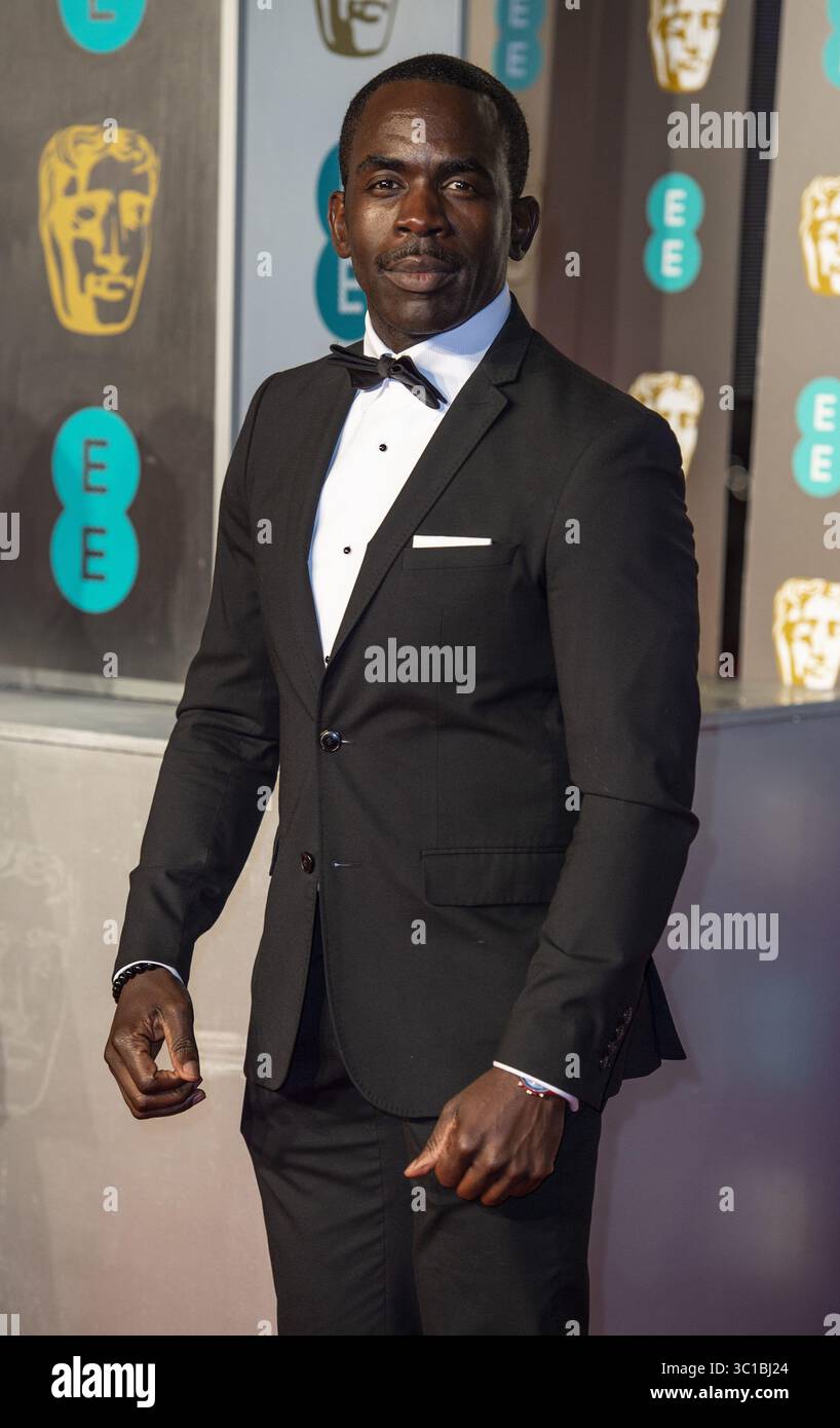 10 febbraio 2019 - Londra, Regno Unito - Jimmy Akingbola partecipa agli EE British Academy Film Awards alla Royal Albert Hall di Londra. (Immagine di credito: © Gary Mitchell/SOPA Images via ZUMA Wire) Foto Stock