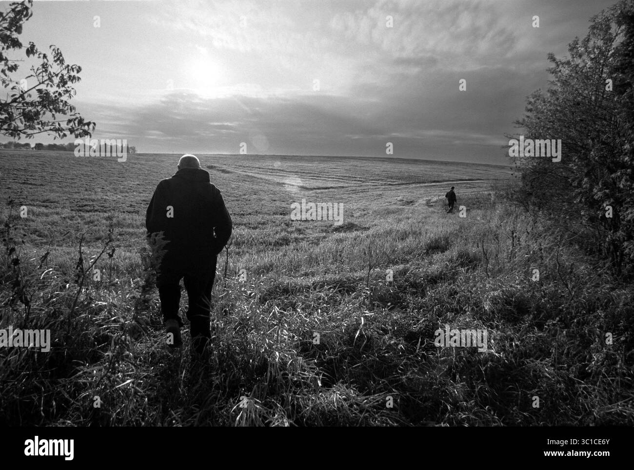 Voci per la Terra - Newell Searle e suo padre Rod nella fattoria di famiglia nella contea di Waseca. (Immagine di credito: BRIAN PETERSON/Minneapolis Star Tribune/TNS via cavo ZUMA) Foto Stock