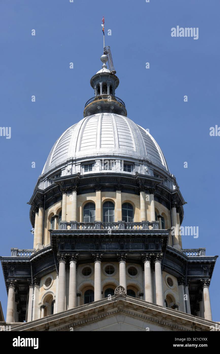Edificio del Campidoglio dello stato dell'Illinois a Springfield, Illinois. Foto Stock