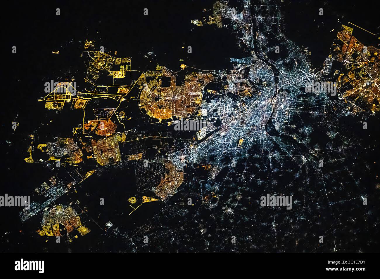 Città del Cairo dallo spazio, Egitto Foto Stock