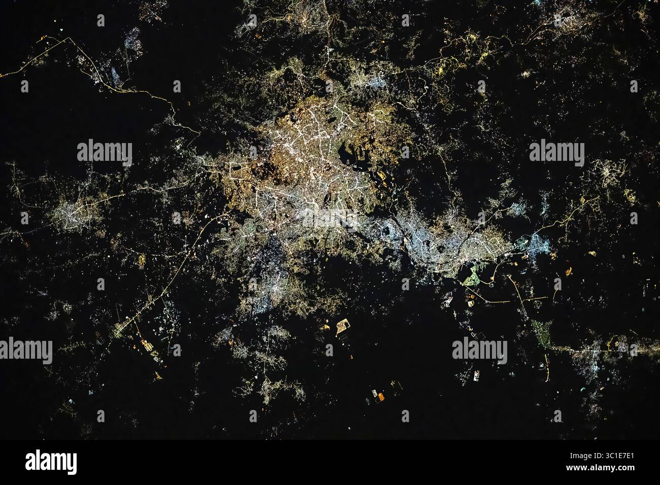 Città di Amman dallo spazio, Israele Foto Stock