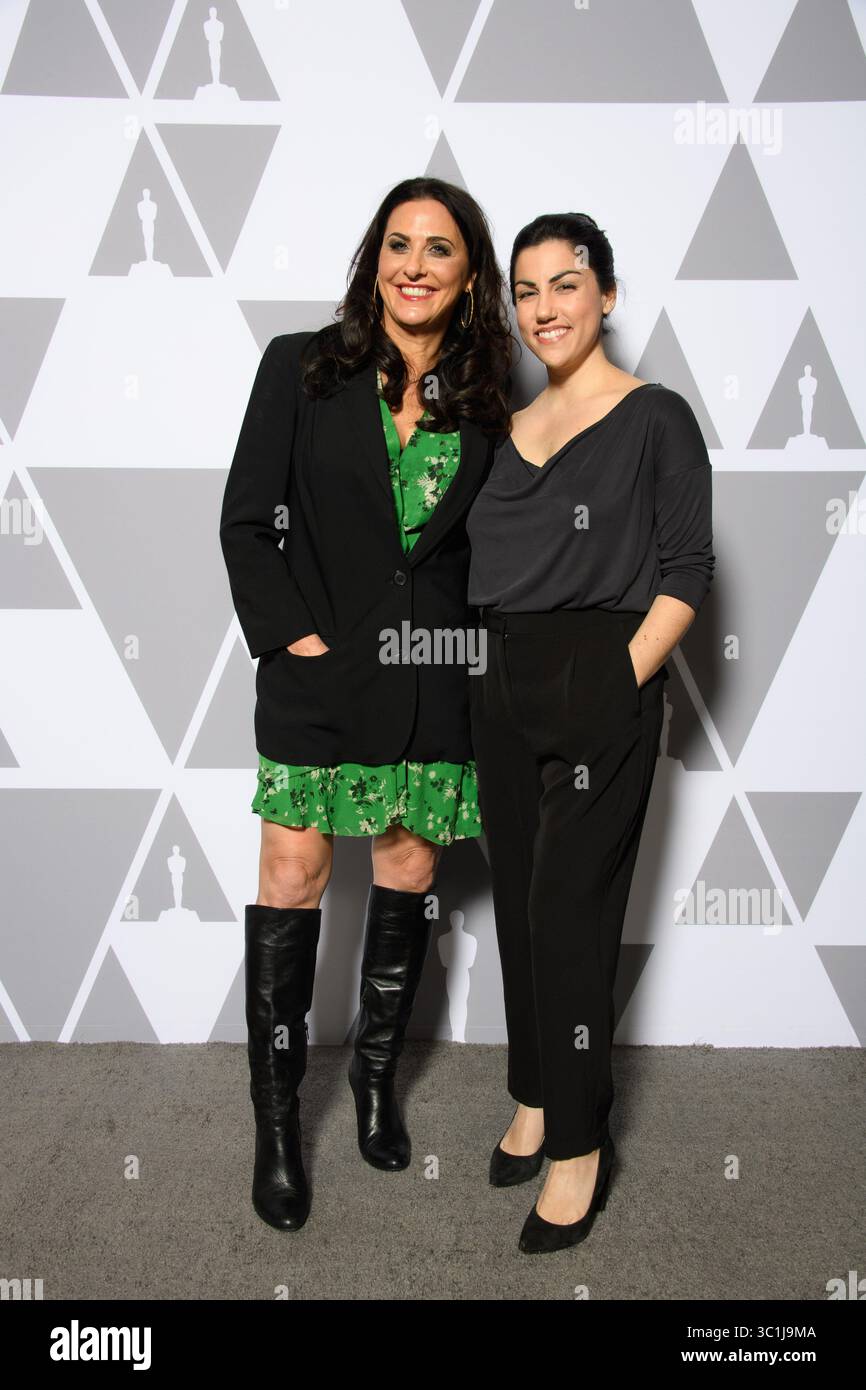 19 febbraio 2019 - Beverly Hills, California, Stati Uniti - Melissa Berton e Rayka Zehtabchi del documentario nominato all'Oscar Short Subject â'period. â fine della frase prima dell'Accademia delle arti e delle scienze del cinema'Oscar Week: Documentari' (immagine di credito: © AMPAS via ZUMA Wire/ZUMAPRESS.com) Foto Stock