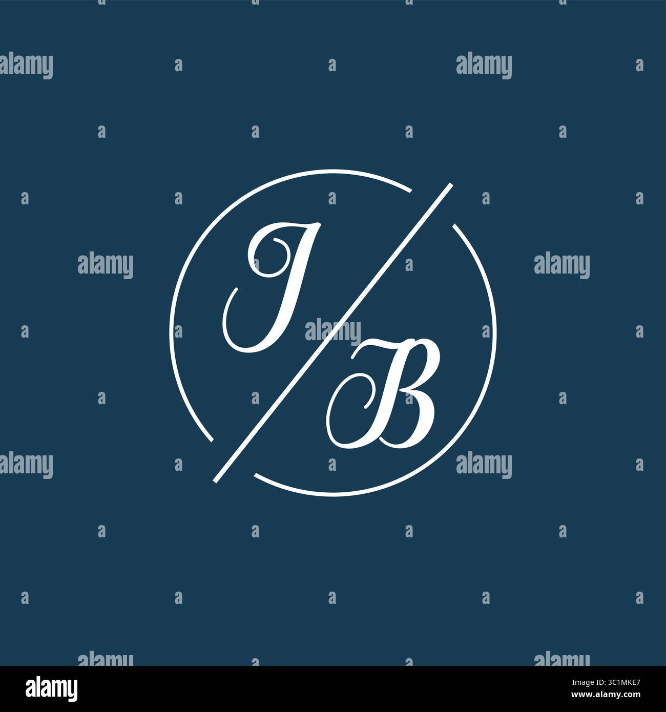 Monogramma con lettera iniziale del logo JB con grafica vettoriale vettoriale stile linea circolare Illustrazione Vettoriale