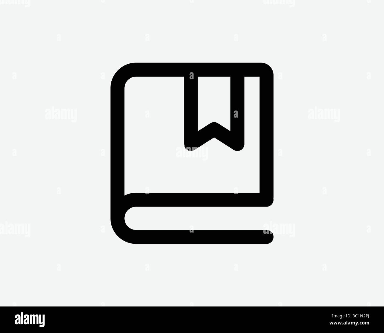 Segnalibro icona linea libro contorno linea Education Library lettura School Bible Dictionary romanzo segno vettoriale bianco nero simbolo grafica taglio Illustrazione Vettoriale